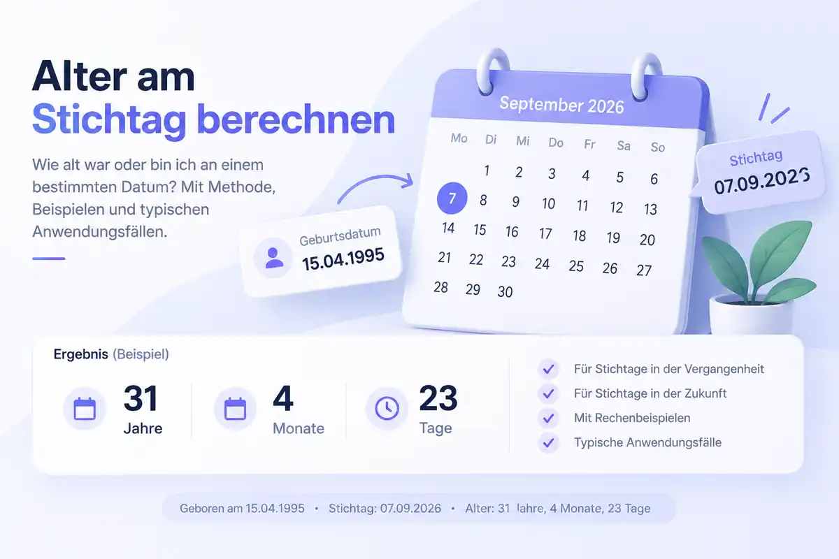 Kalender mit farbig markiertem Stichtag