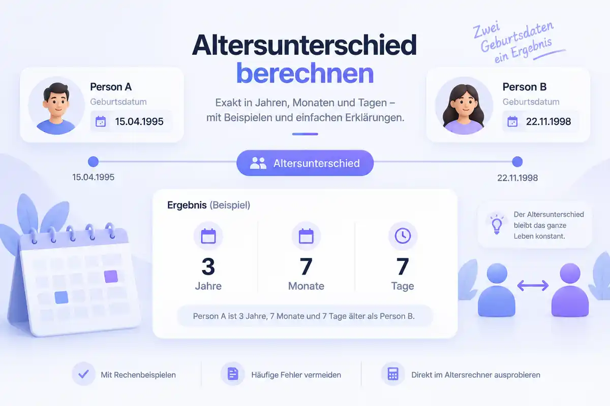 Zwei Zeitachsen mit unterschiedlichen Geburtsdaten